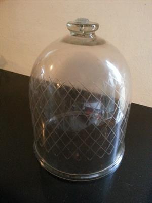 Glasklocka / ostklocka med harlequinmönster, liten, höjd 24-26 cm